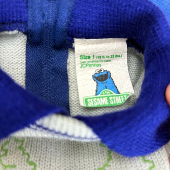 Vintage Baby Cookie Monster Collared Sweater Size 1 - Picture 3 of 4